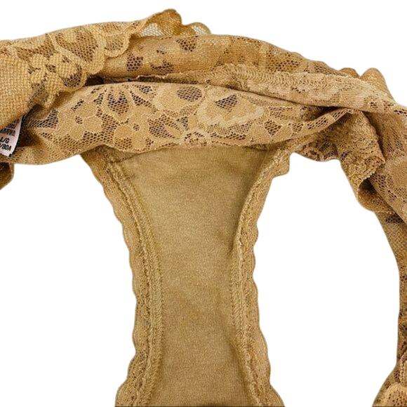 Victoria Secret Beige Lacey Hiphugger Panty Large - Picture 3 of 6